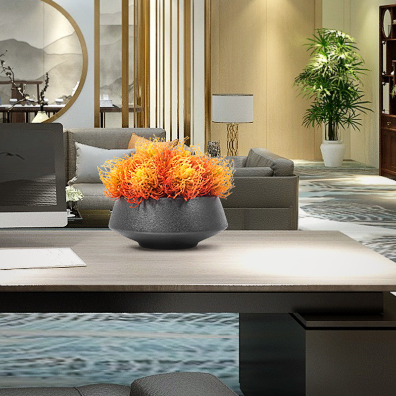 热销仿真家居装饰品盆景摆件客厅茶几植物售楼处洽谈桌插花摆设花