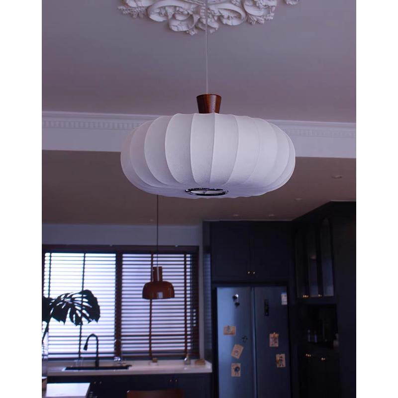 胡桃木蚕丝吊灯法式复古古风卧室书房吊灯中美式创意餐厅客厅吊灯