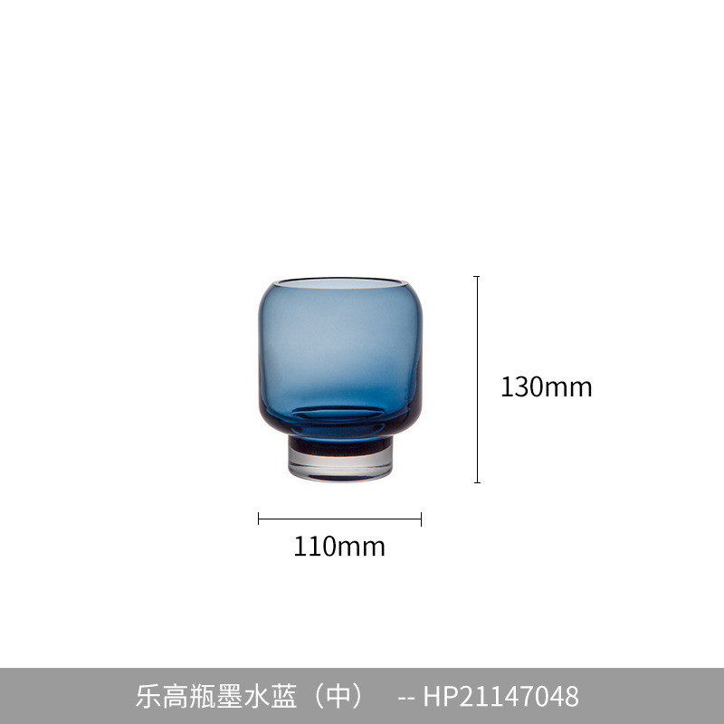 晶卫生间香薰墨水蓝玻璃小花瓶ins风高颜值新品高档浴室淳瓶批发