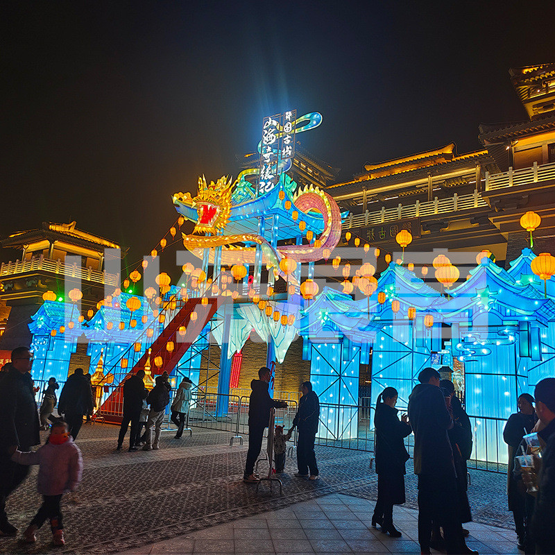 热销大型花灯彩灯户外灯会灯展夜游设计制作厂家龙凤造型主题摆件