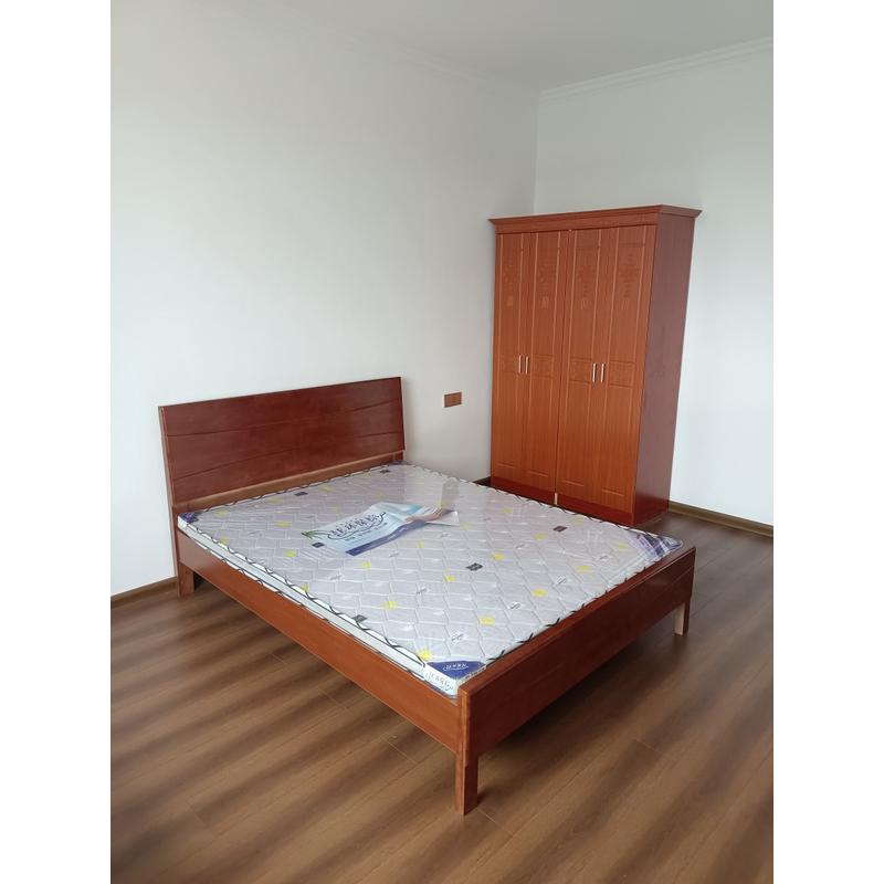 xh木床1.5米现代简约欧式双人床主卧1.8家用经济出租房木床单人床