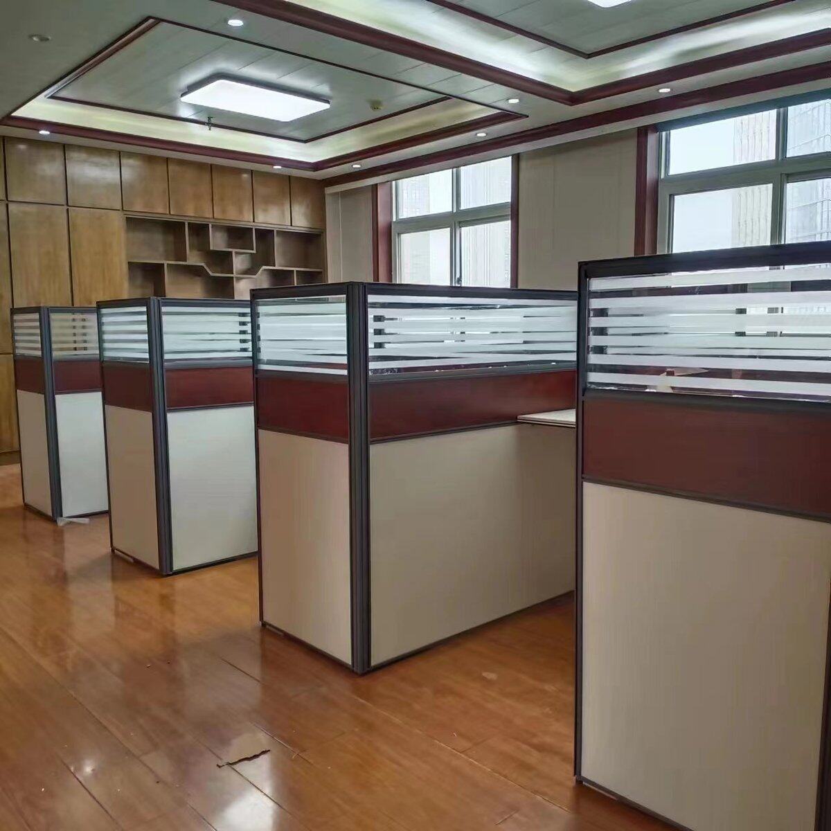 屏风工作台l型位电脑4/6人隔断卡座职员办公桌带活动柜工作位