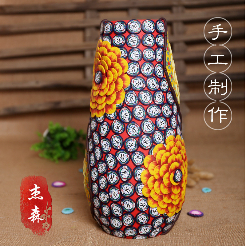 热销客厅电视柜手工家居软装饰品室内软陶工艺品摆件简约插花花瓶