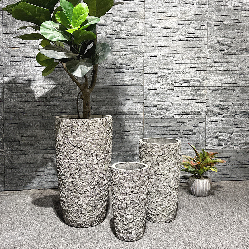 复古做旧高室内水泥花盆款户外绿植盆栽商场幸福树琴叶榕花盆摆件