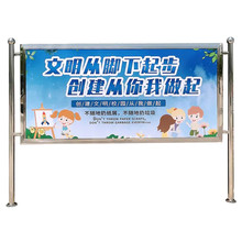 定制站牌不锈钢学校社区公示栏城市乡村交通户外宣传栏标识牌订做