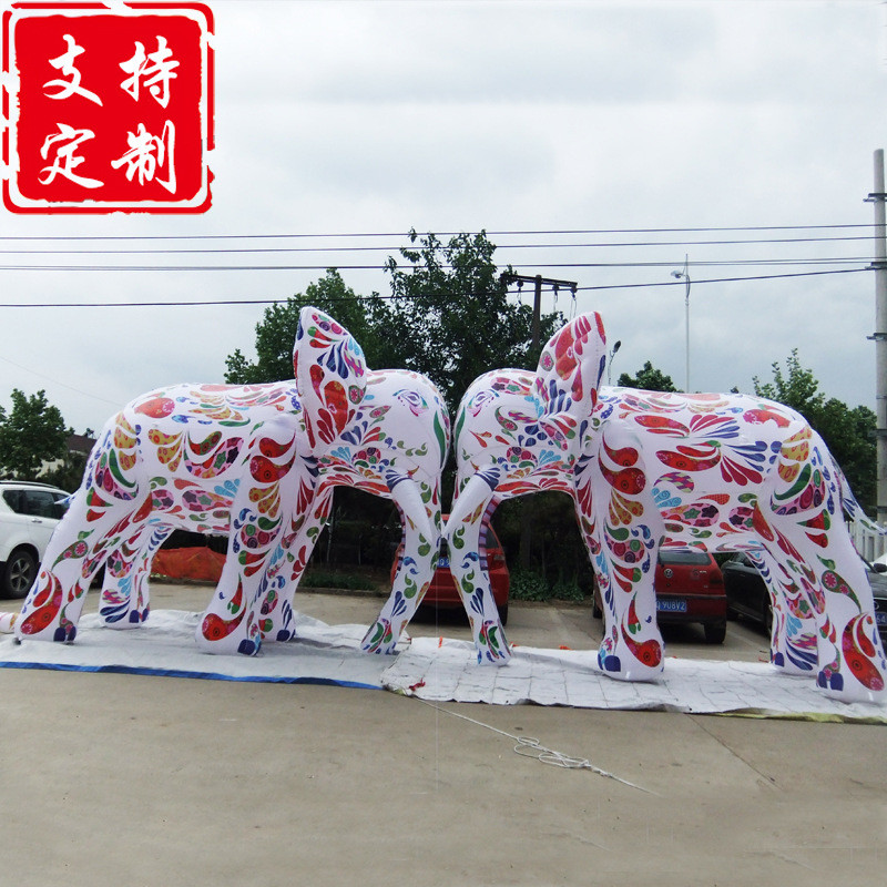 高端定制美陈充气大象商场装饰彩绘充气气模道具卡通定制