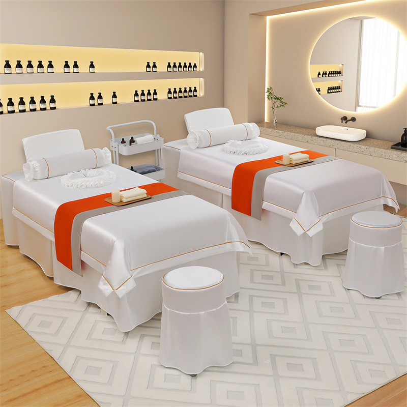 美容床罩四件套高档简约美容院专用床套按摩洗头床罩床单采耳批发