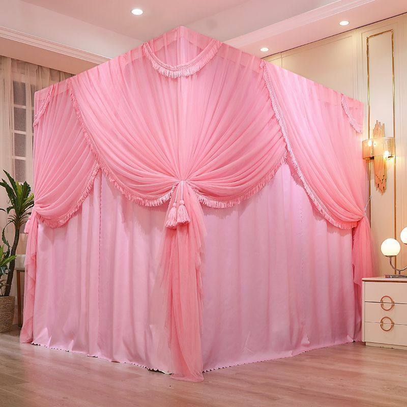 新公主风床帘蚊帐遮光挡风防家用卧室带支架宫廷床幔落地式,床上用品,蚊帐,淘宝优惠券,粉丝福利购,淘宝优惠卷