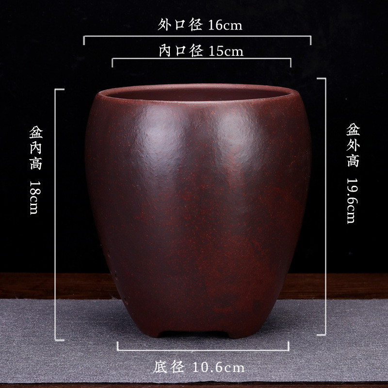 紫砂花盆兰花盆创意陶瓷精品古红泥吊兰蕙兰春兰客厅盆景盆栽批发