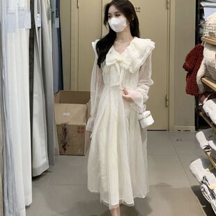 初奶甜美温柔风别 68小众高货高品质夏季 新款 蝴蝶结连衣裙女装 法式