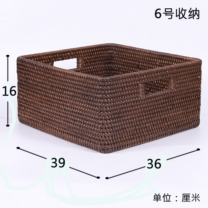 2f做藤编收纳筐咖色美式田园桌面杂物日式无漆天然苏州民间工艺