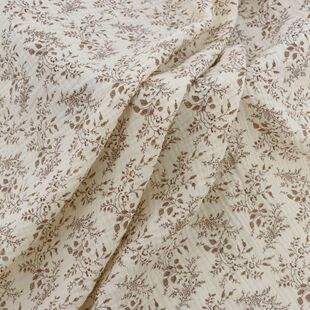 40支全棉双层绉布印花落叶深秋纯棉A类纱布家居服口水巾皱布面料