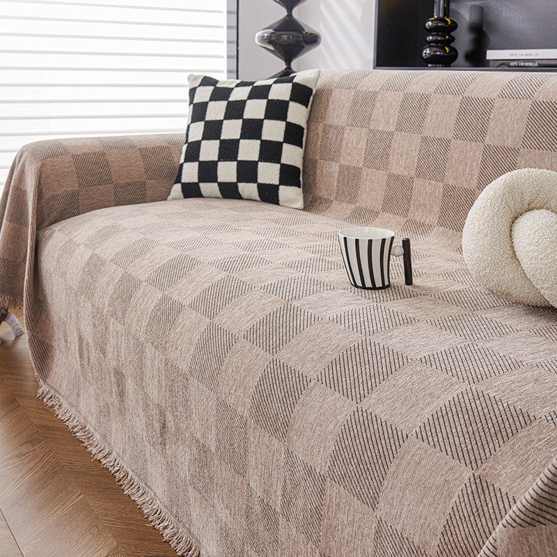 简约沙发布沙发套高级感四季通用盖布雪尼尔防猫抓沙发垫防滑耐脏