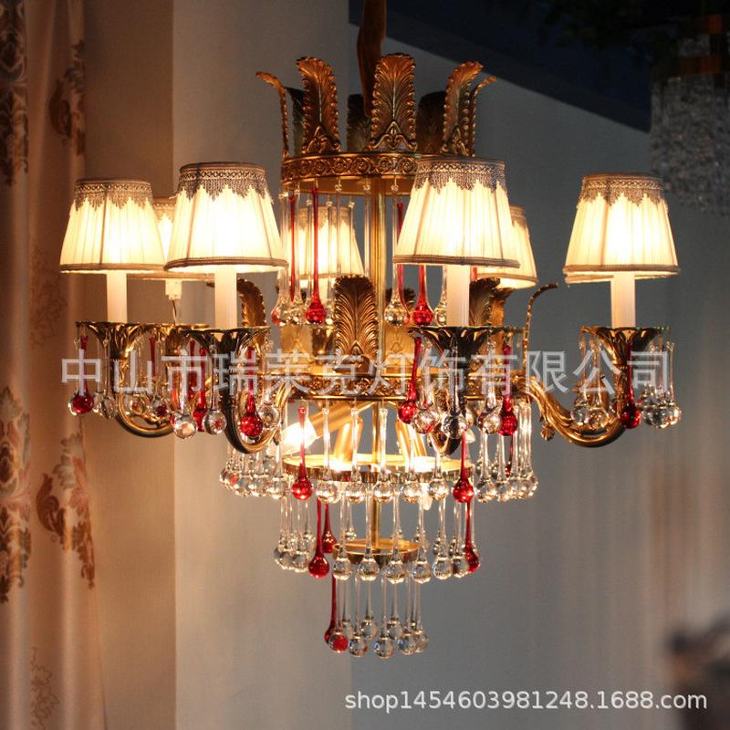 热销欧式吊灯别墅客厅餐厅灯卧室铜吊灯法式全铜灯饰家装灯家居