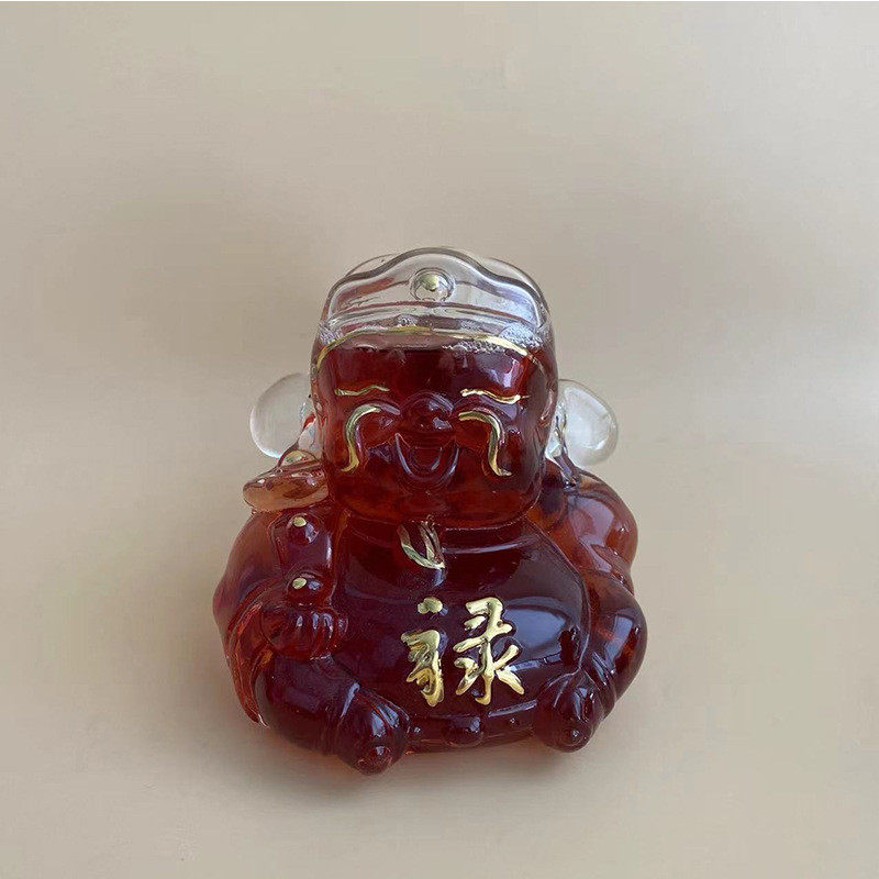高档福禄寿玻璃泡酒瓶家用创意摆件送礼造型泡酒瓶工艺泡酒瓶
