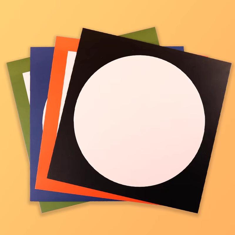 【100张装】外方内圆彩色卡纸边框镜面环创材料美术专用绘画硬纸