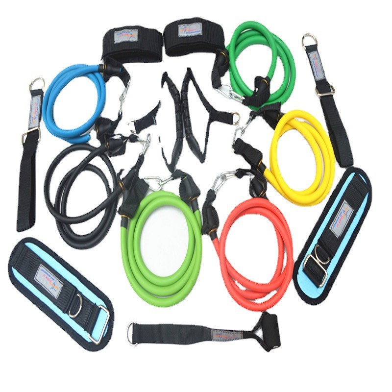 热卖16件套拉力带拉力器弹力绳拉力绳男女家用健身器材套装