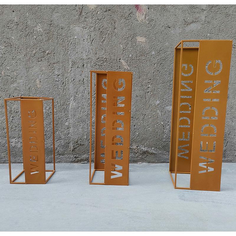 婚庆道具路引新款用品雕刻三件套场地布置铁艺婚礼t台迎宾区摆件