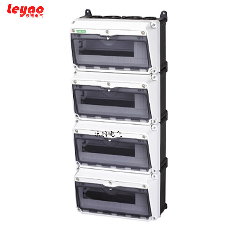 壁挂明装pc防水回路防尘配电箱12/24/36/48位透明控制开关照明箱