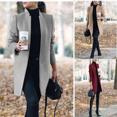 Ladies Winter Long Woolen Coats Autumn Women Jacket Coat 3XL