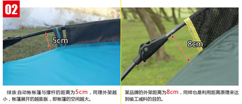 Атриум 双人族现货绿族户外3-4人露营自动帐篷绿两用双层防雨家庭郊游