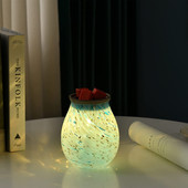 艺术创意蓝白新品 琉璃玻璃香薰灯灯泡加热融蜡灯