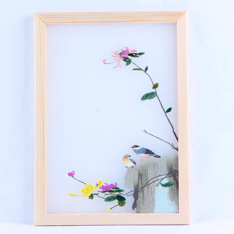 wm9a屏风双面刺绣手工diy自绣材料包初学者古风制作摆件苏绣自己