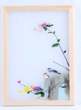 wm9a屏风双面刺绣手工diy自绣材料包初学者古风制作摆件苏绣自己