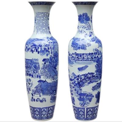 景德镇陶瓷花瓶清明上河图落地大花瓶客厅酒店装饰摆件批发摆设
