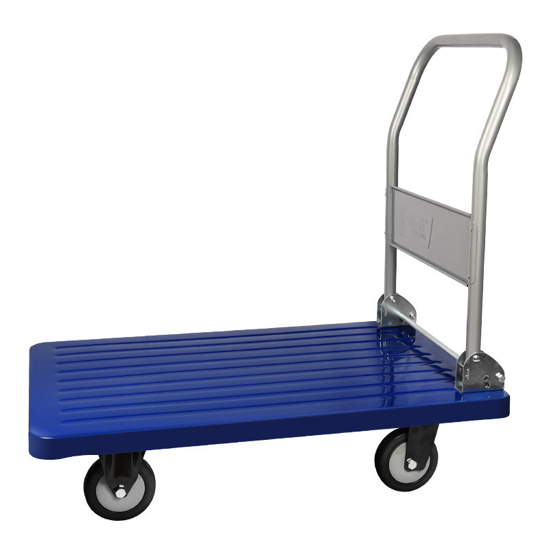 平板手推车胜铁制手推车工具四轮小拉车静音折叠搬运车拉货桥