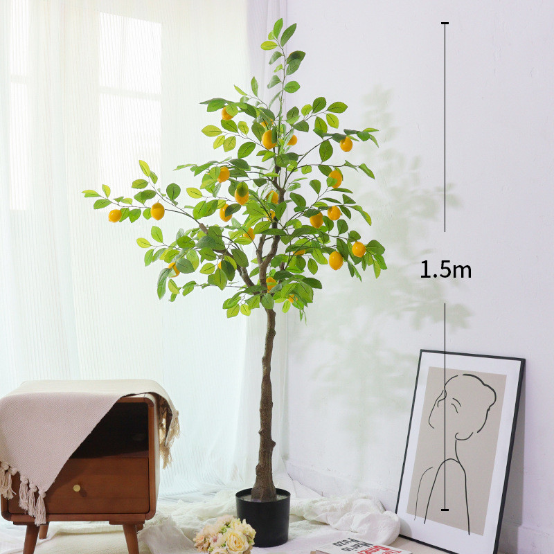 仿真水果柠檬树盆栽仿真树客厅装饰盆栽盆景摆件