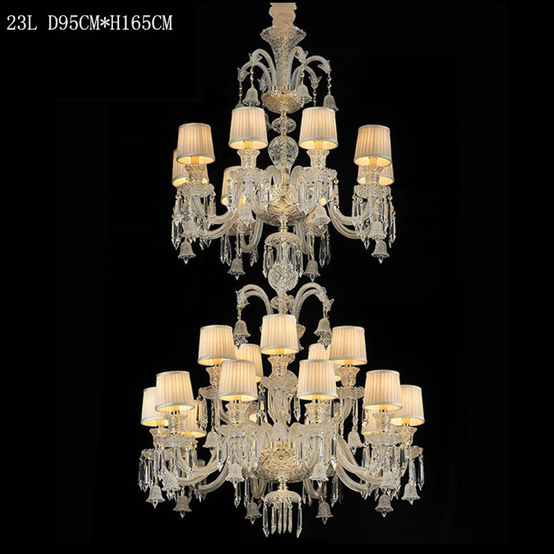 欧式水晶灯客厅灯复式楼别墅酒店大堂水晶吊灯大气会所楼梯大吊灯