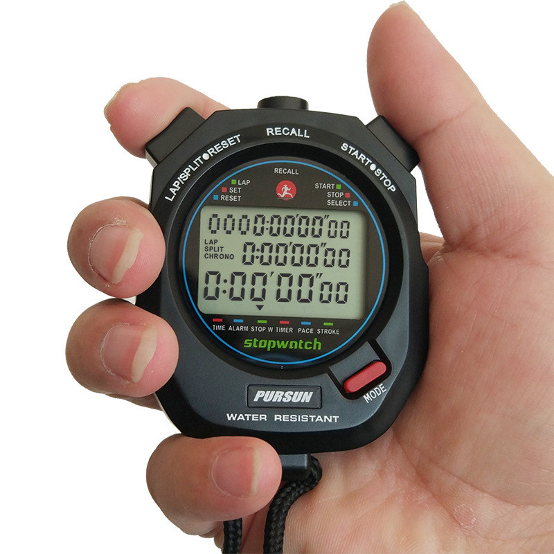追日电跑步秒表ps-1005三排显示百分之一秒子田径运动健身码表