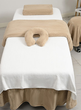 简约美容床罩四件套床罩美容院床套白色按摩床单秋冬季批发