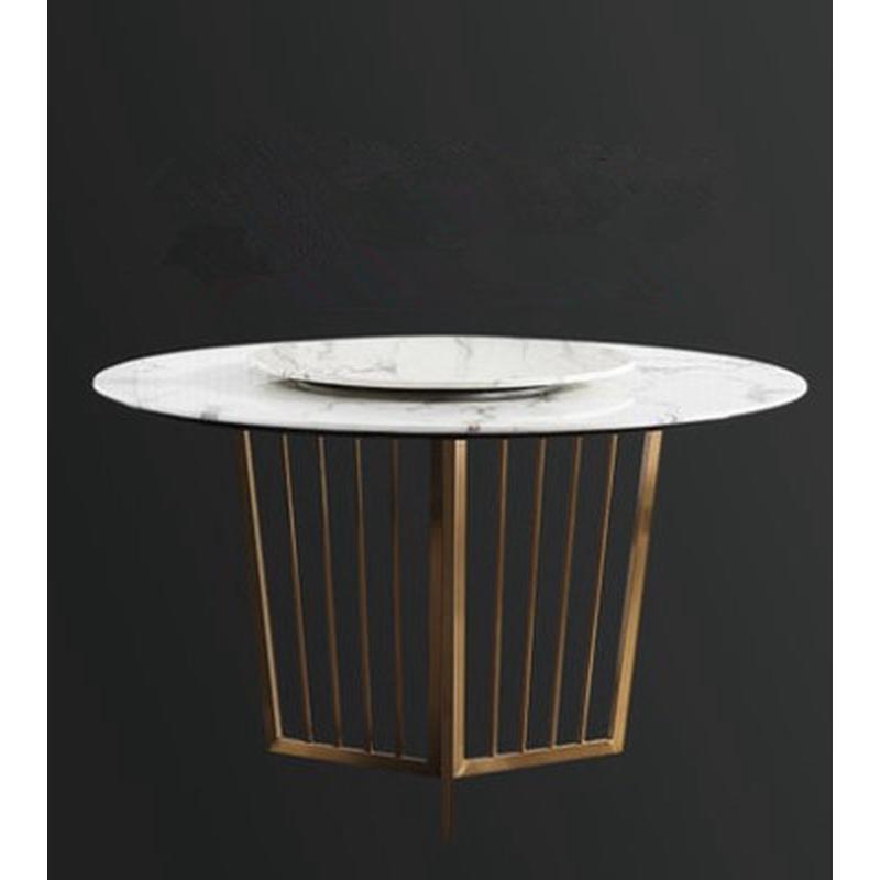 北欧多人餐厅圆形餐桌家用客厅大理石餐桌椅酒店火锅桌圆桌家具