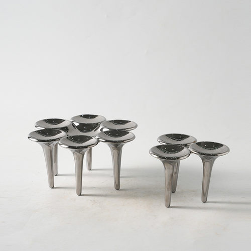 热销简约现代电镀金色陶瓷花瓶果盘摆件售楼处样板间软装玄关餐桌