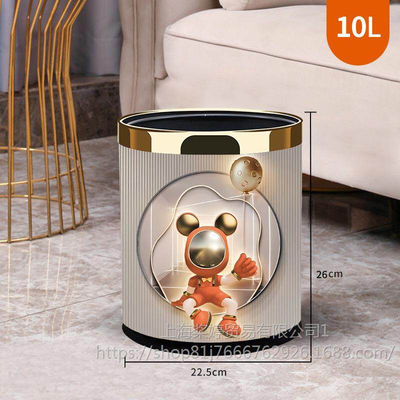 垃圾桶家用高档轻奢客厅现代简约2023新款大容量卫生间厨房无盖筒