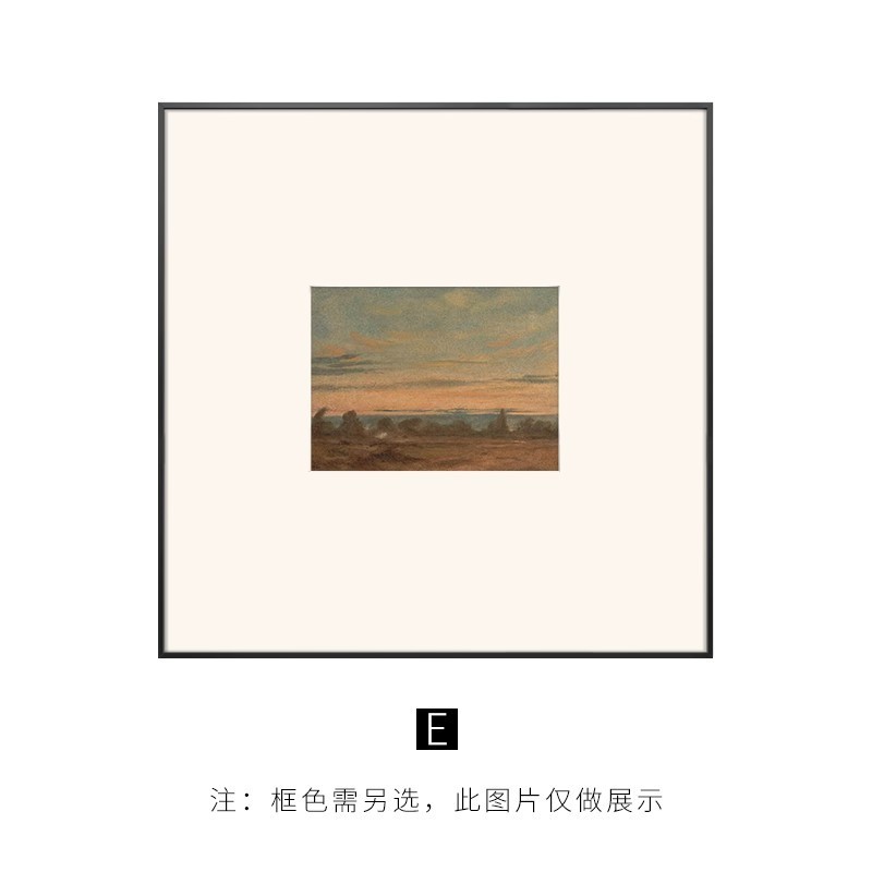 现代简约装饰画卡纸高级感北欧风画个性小众建筑风景挂画卧室摆件图片