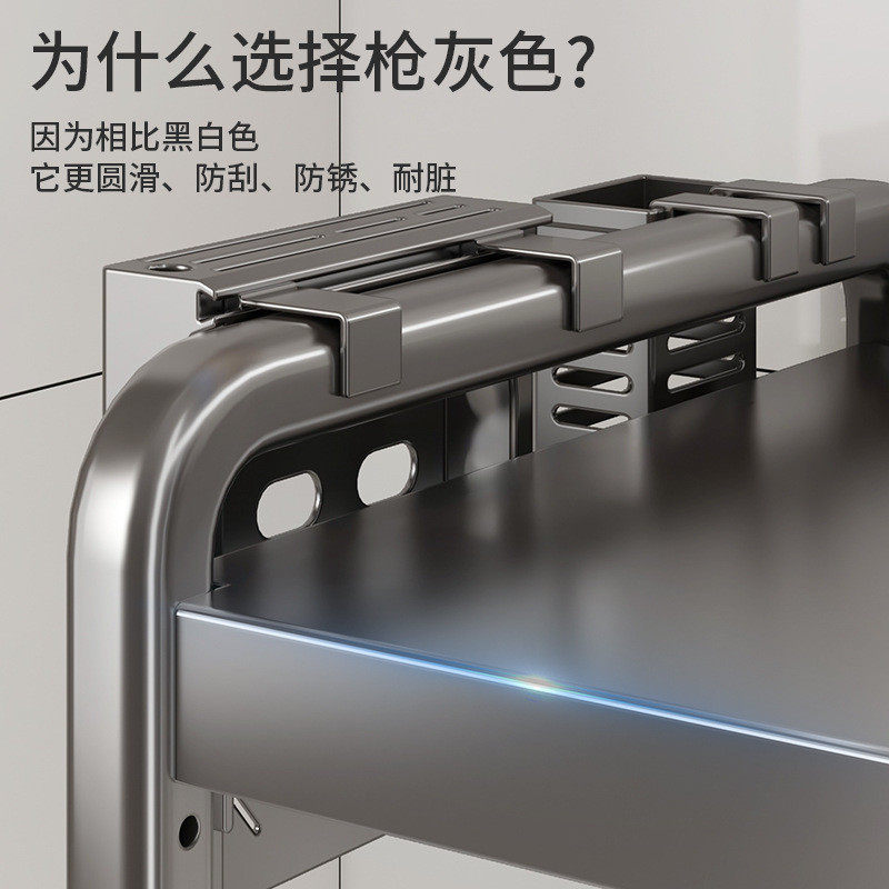可伸缩支架微波炉架子家用台面桌面双层电饭锅烤箱收纳厨房置物架