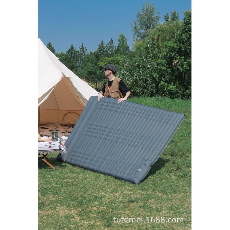 深圳工厂户外加厚拉带充气垫便携超轻床垫新款露营帐篷睡垫脚踩