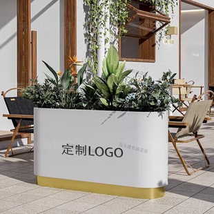 隔断不锈钢花箱市政商业街弧形围栏户外种植花箱组合带轮移动花坛