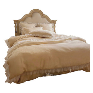 热销9wor法式 公主风贵妇︱轻奢天丝提花蕾丝四件套小裸睡丝滑夏季