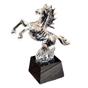 手工烧制水晶玻璃琉璃马办工桌车载装 饰品摆件