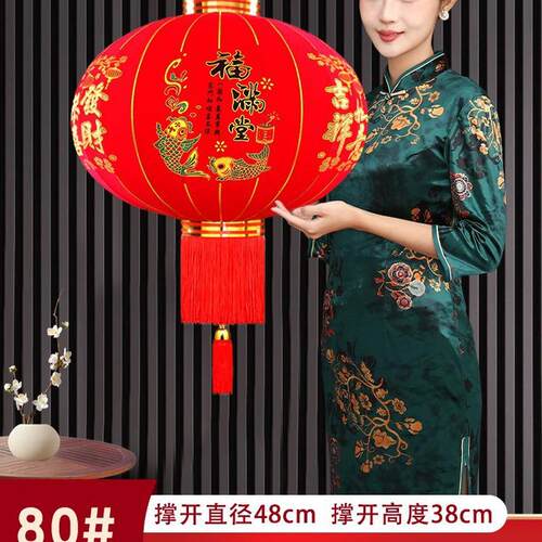 2024新款大红灯笼挂饰过年新年大门口阳台一对户外春节装饰吊宫灯