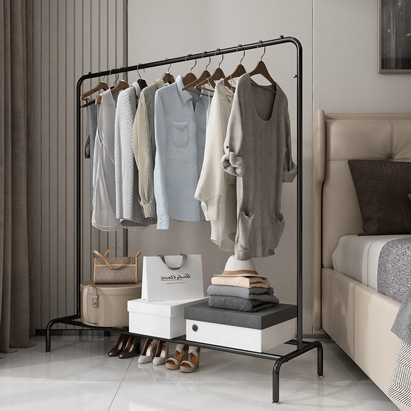 天台华莲简易衣帽架落地室内挂衣架卧室衣服收纳架子家用晒衣架宿