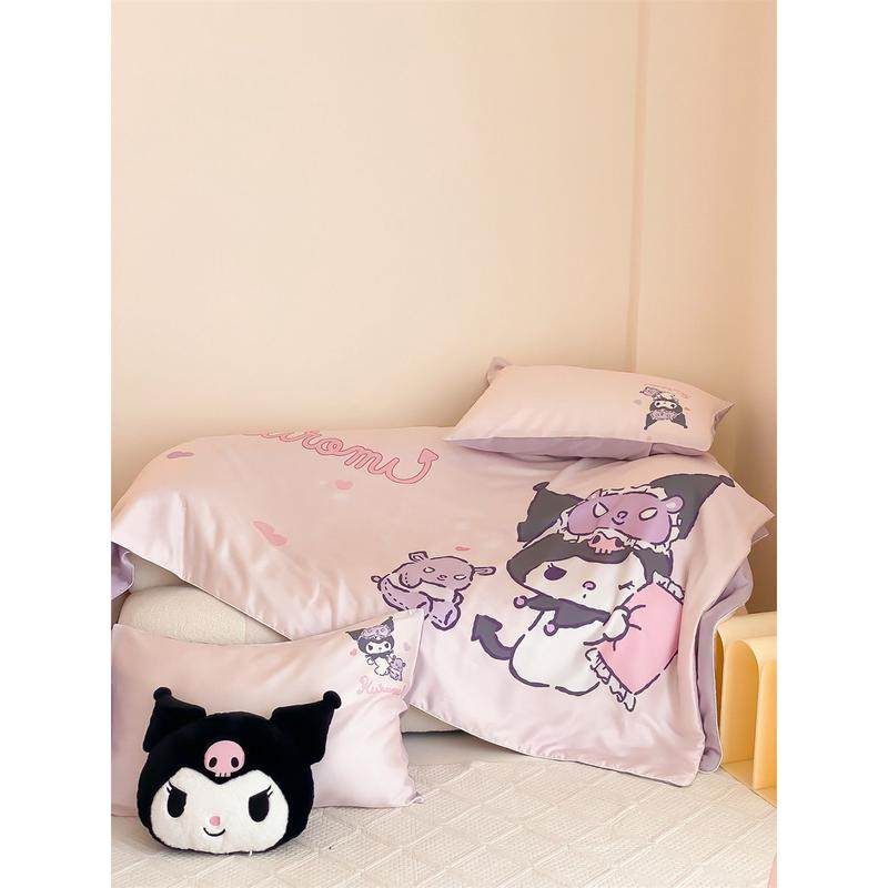 儿童80支天丝夏凉被夏季凉感冰丝空调卡通印花夏被四件套薄被子