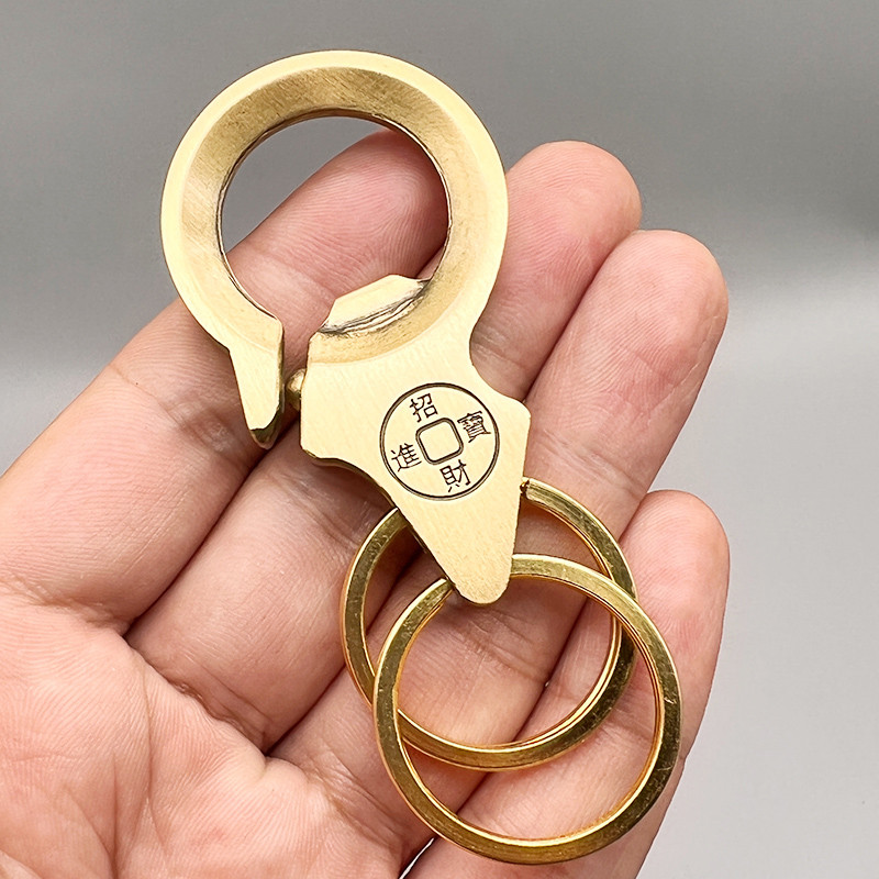 黄铜貔貅皮带两用开瓶器多功能钥匙扣腰带挂扣男士钥匙圈小礼物