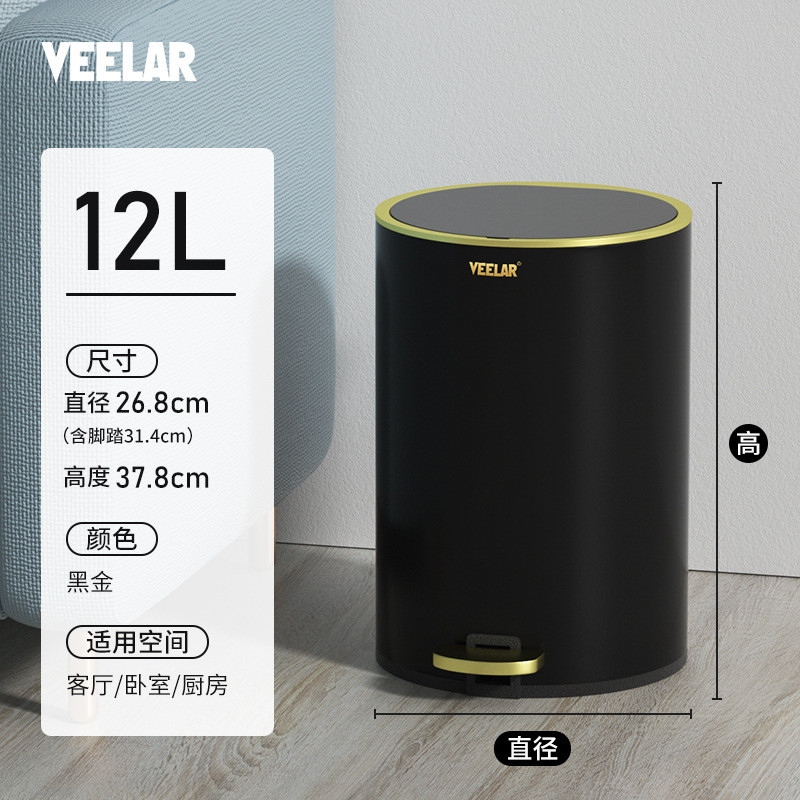 包邮304脚踏双层不锈钢垃圾桶商用酒店办公室厨房卫生间家用翻盖