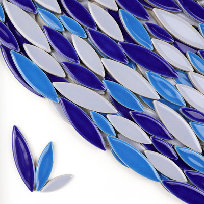 diy柳叶陶陶瓷马赛克手工材料彩色不规则异形花瓣瓷片贴片散颗粒