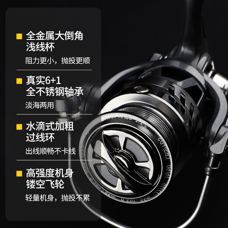 蘭溪微物纺车轮全金属浅斜口超轻线杯防海水超远投渔线轮海钓冰钓